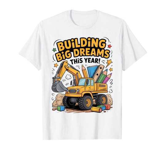 Construction Truck - Back to School Cartoon Design T-Shirt