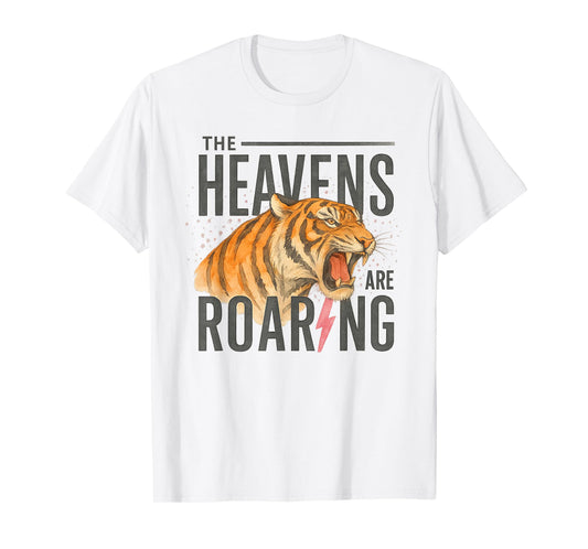 The Heavens are Roaring Tiger Christian Lightning Design T-Shirt