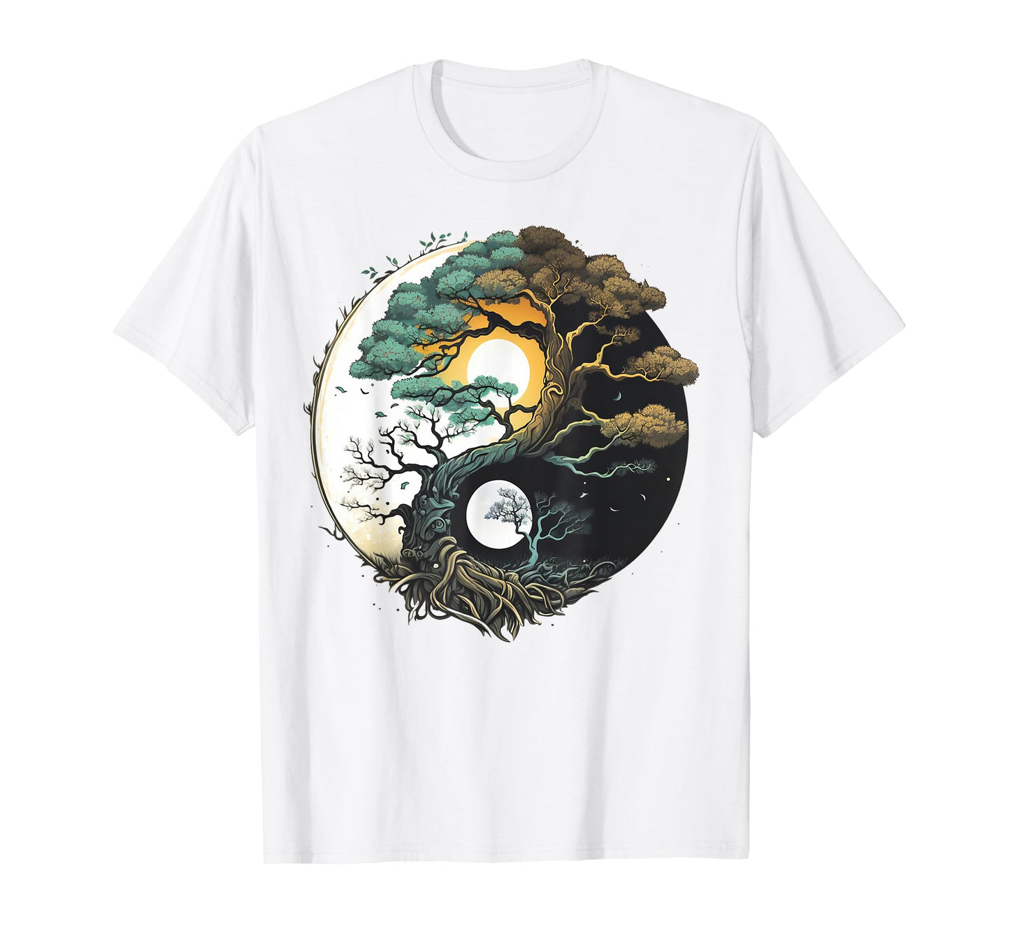 Yin Yang Miniature Tree of Life on Buddhist Bonsai Tree T-Shirt
