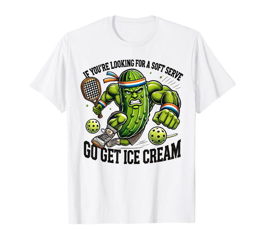 Funny Pickleball Lover Pun With a Pickle Playing Pickle Ball T-Shirt