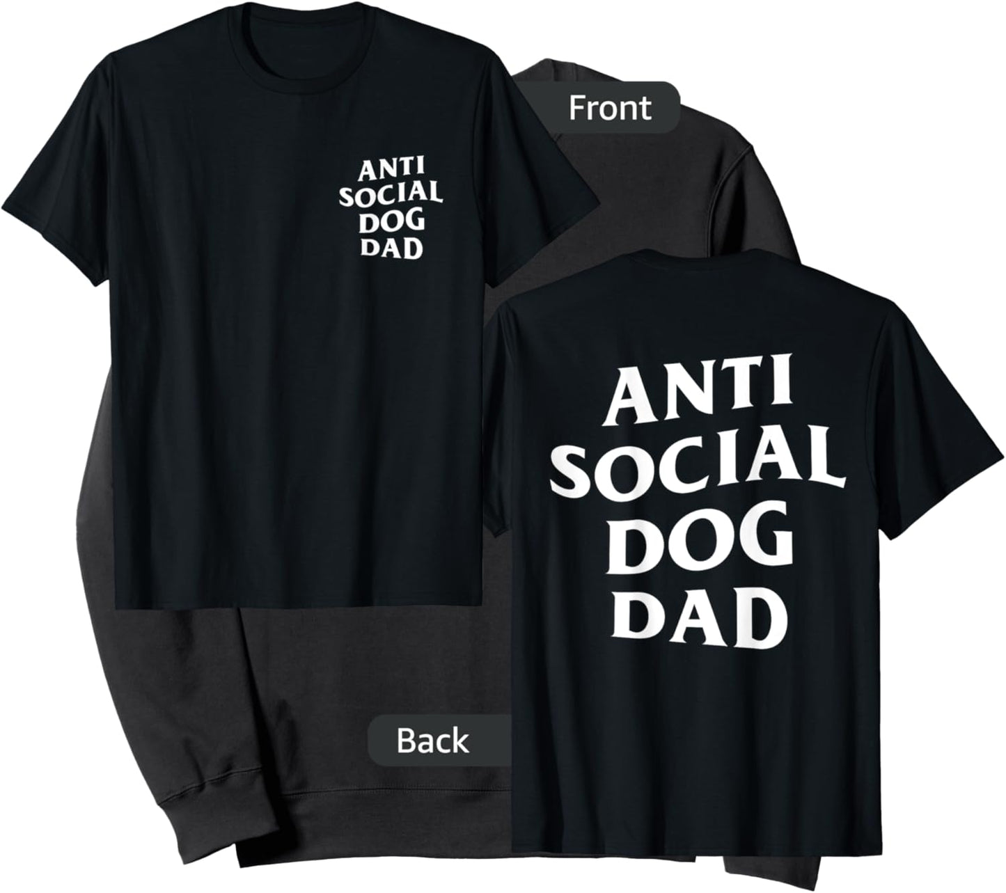 Anti social dog dad, funny introvert dog lover Sweatshirt - Sweatshirt | Black
