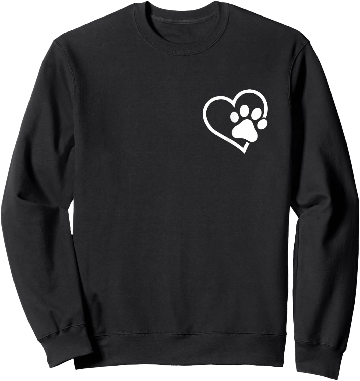 Heart with Paw For Cat or Dog Lovers Women Girls Kids Sweatshirt - Sweatshirt | Black