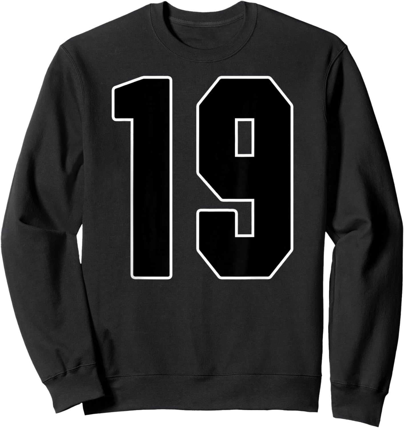 Big #19 Jersey Number 19 Uniform Biggest Fan Favorite Player Sweatshirt - Sweatshirt | Black