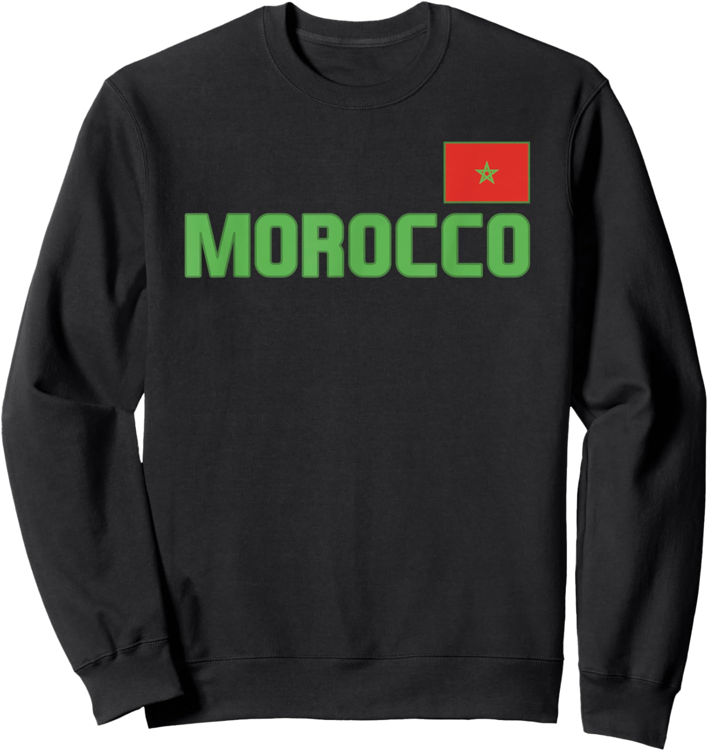 Morocco Flag Moroccan Pride International Country Sweatshirt - Sweatshirt | Black