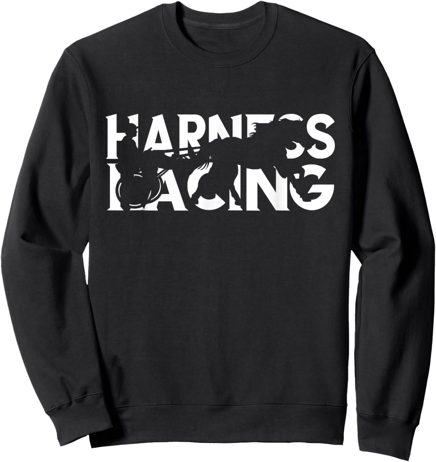 Harness Racing Horse Racer Trotting Horse Racing Equitation Sweatshirt - Sweatshirt | Black