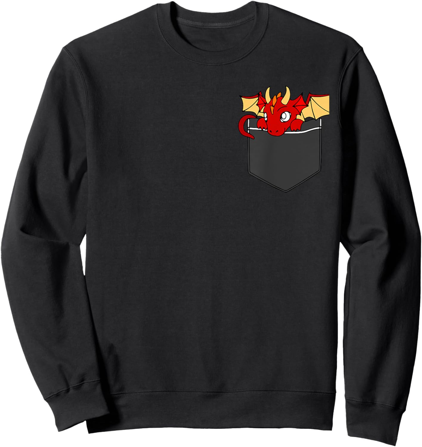 Tiny Dragon In Pocket Shirt Funny Dragon Face For Boy Girl Sweatshirt - Sweatshirt | Black
