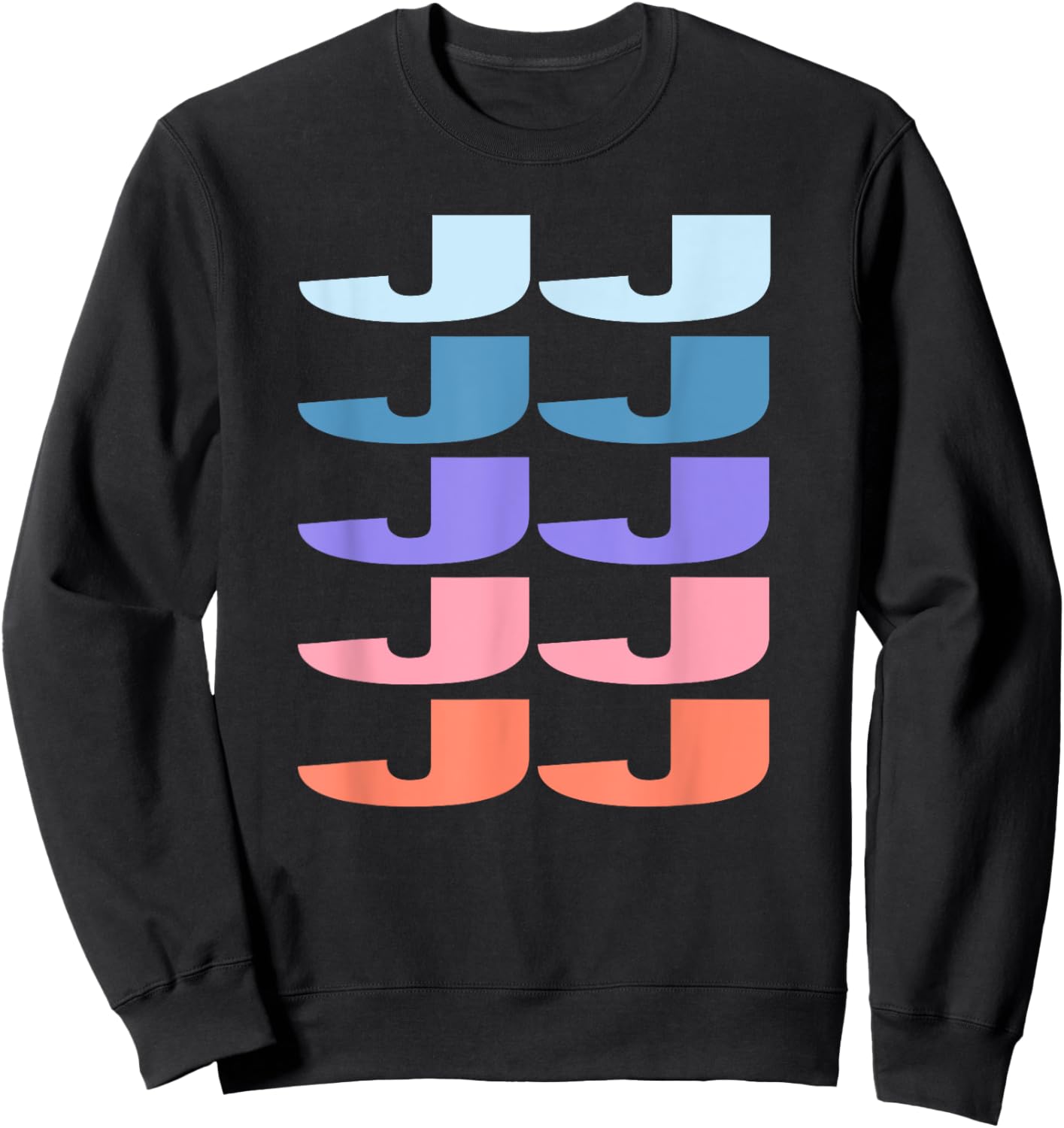 Funny Modern Repeated Text Design JJ Sweatshirt - Sweatshirt | Black