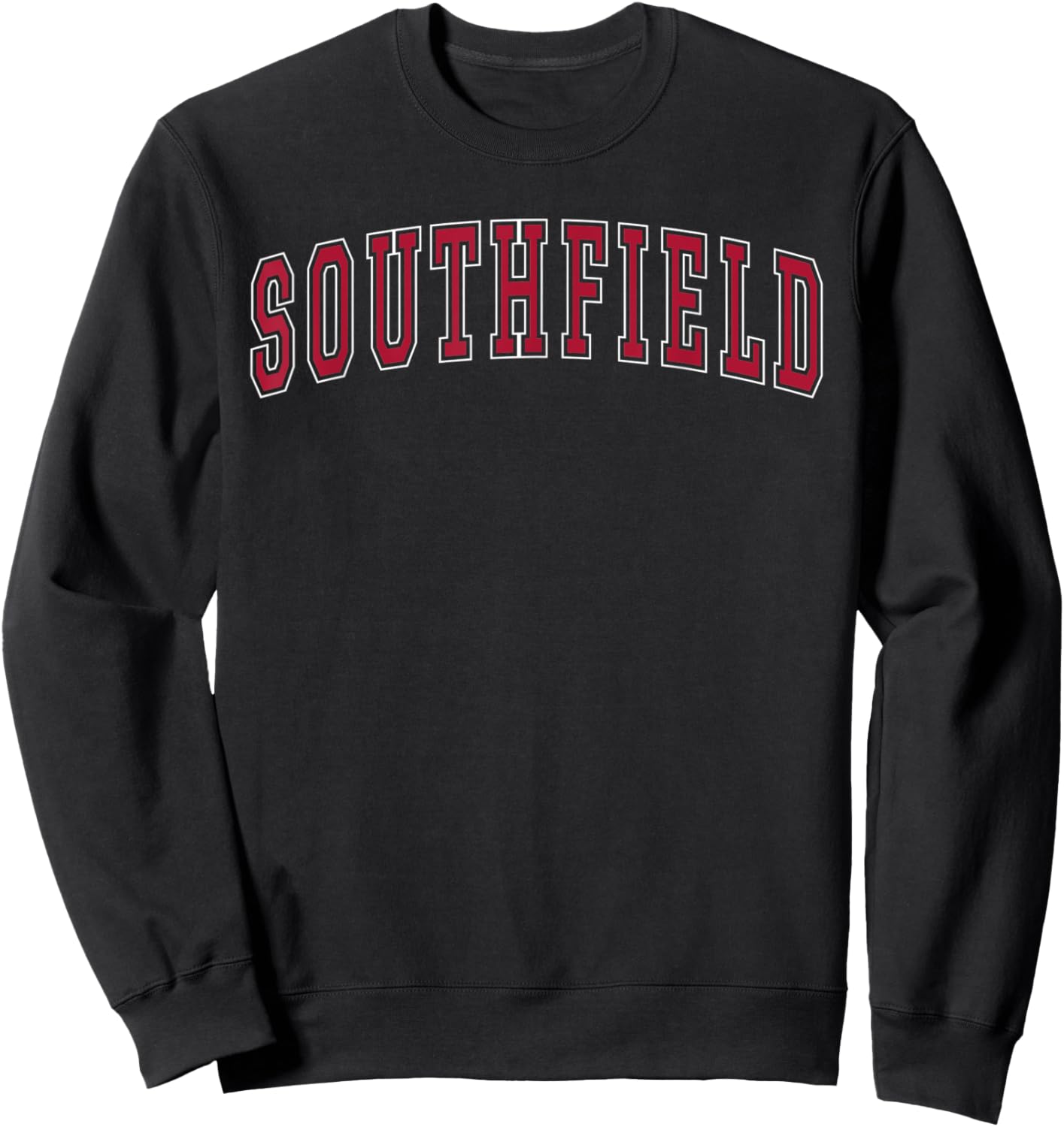 Southfield Michigan Souvenir Sport College Style Red Text Sweatshirt - Sweatshirt | Black