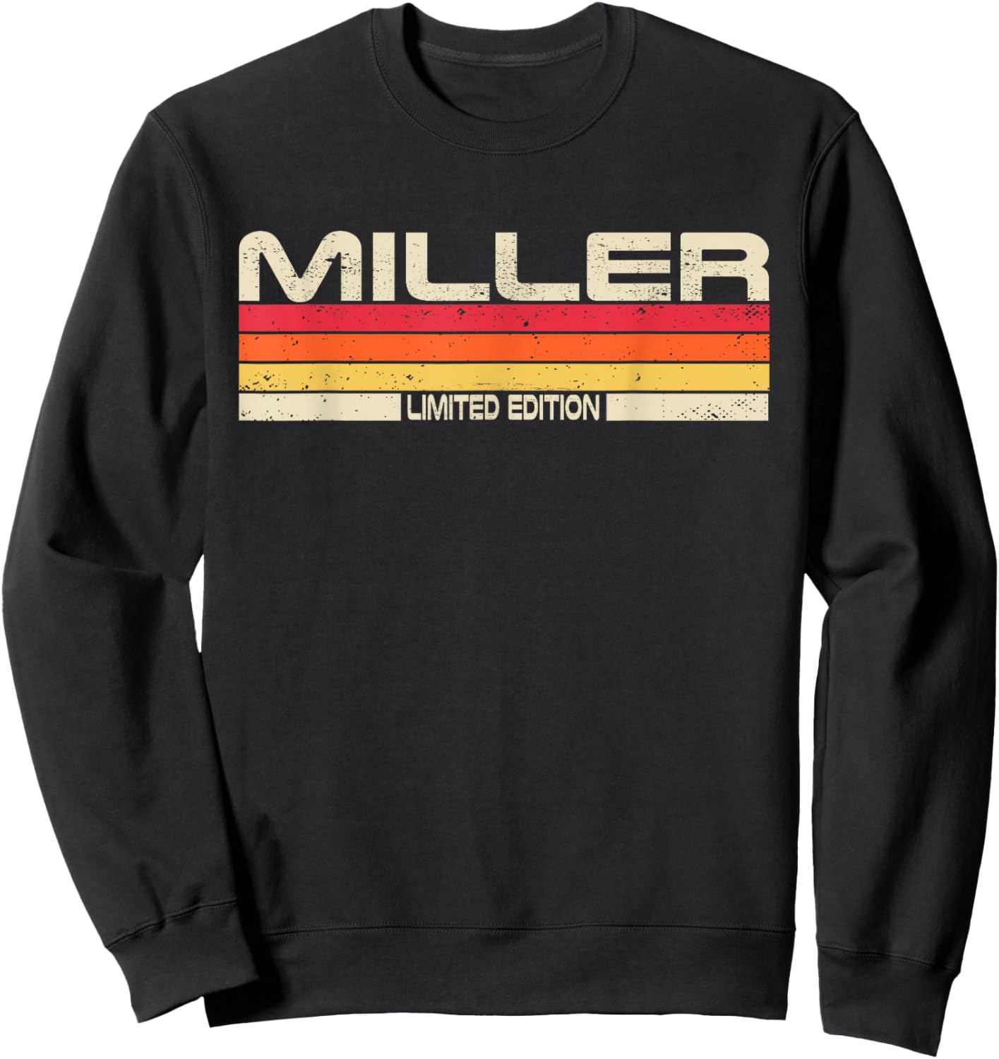 Miller Surname Birthday Family Reunion 80s 90s Sunset Sweatshirt - Sweatshirt | Black