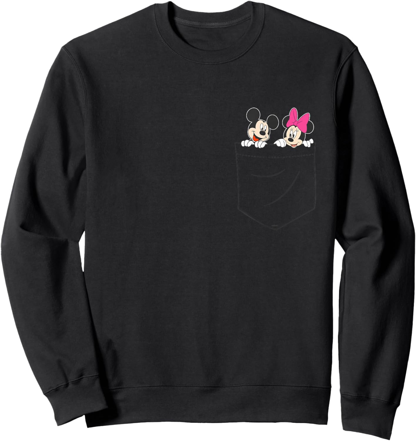 Disney Mickey & Minnie Mouse Small Pocket Couple Sweatshirt - Sweatshirt | Black