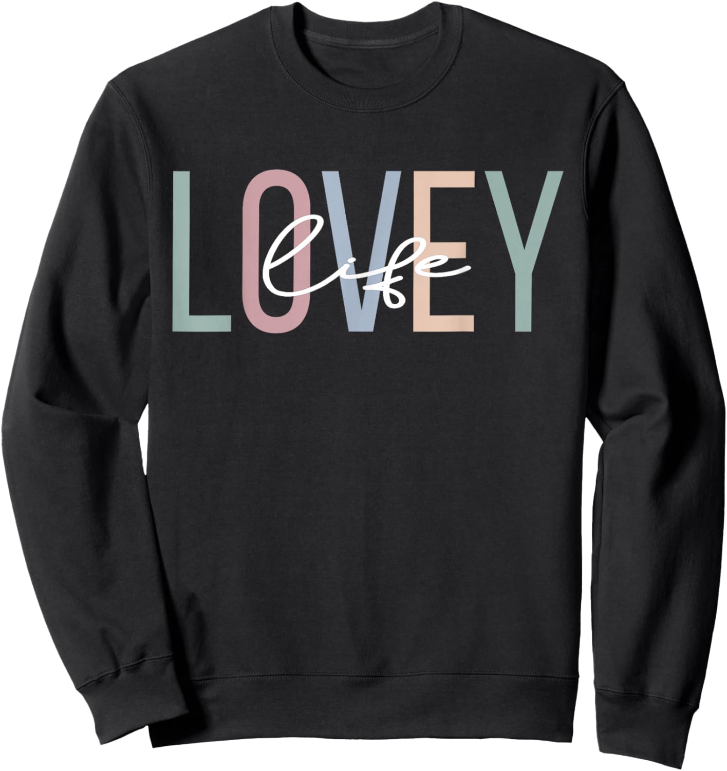 Lovey Life Lovey Grandma Boho Lovey Grandmother Sweatshirt - Sweatshirt | Black