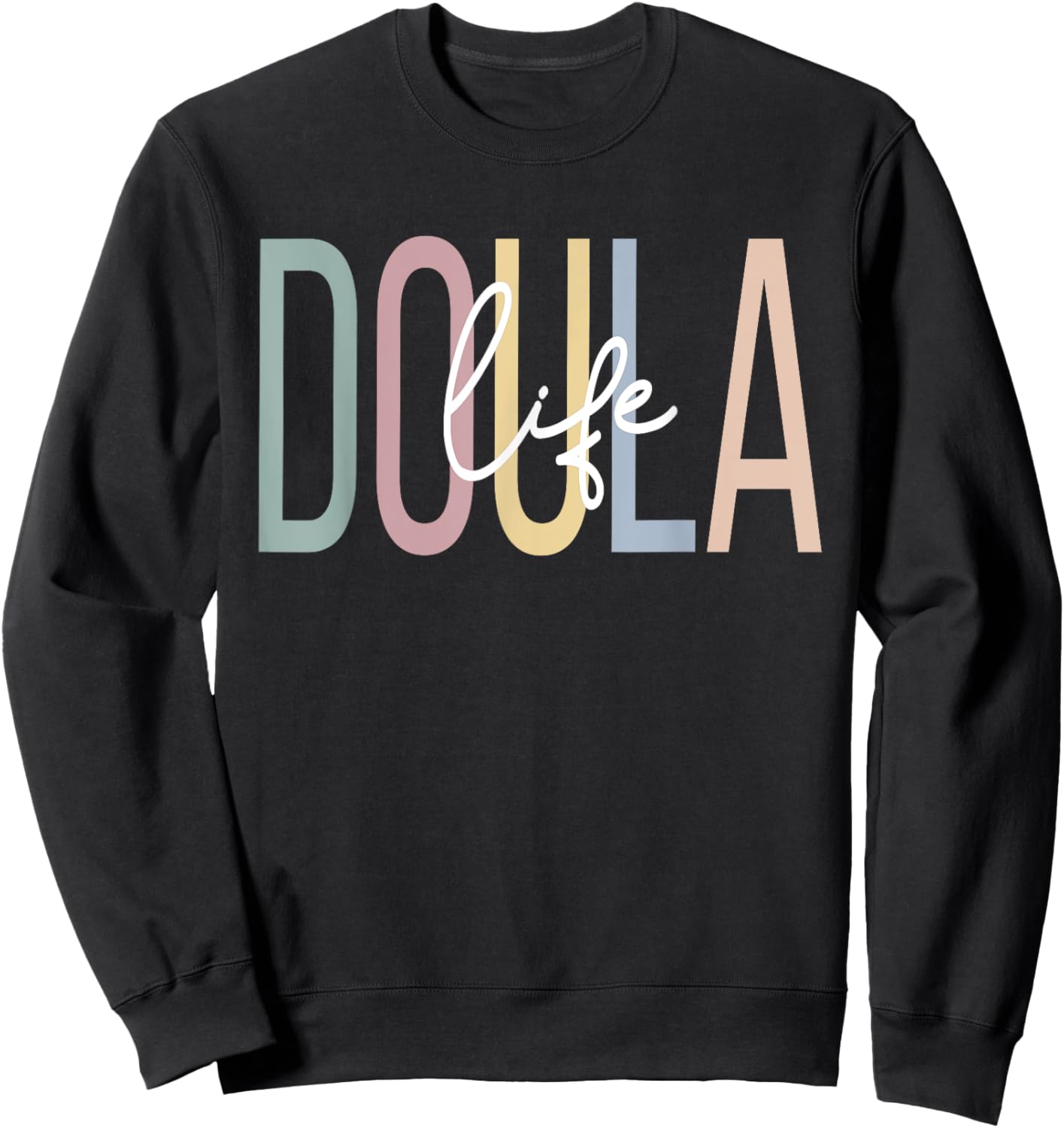 Doula Boho Postpartum Doula Sweatshirt - Sweatshirt | Black
