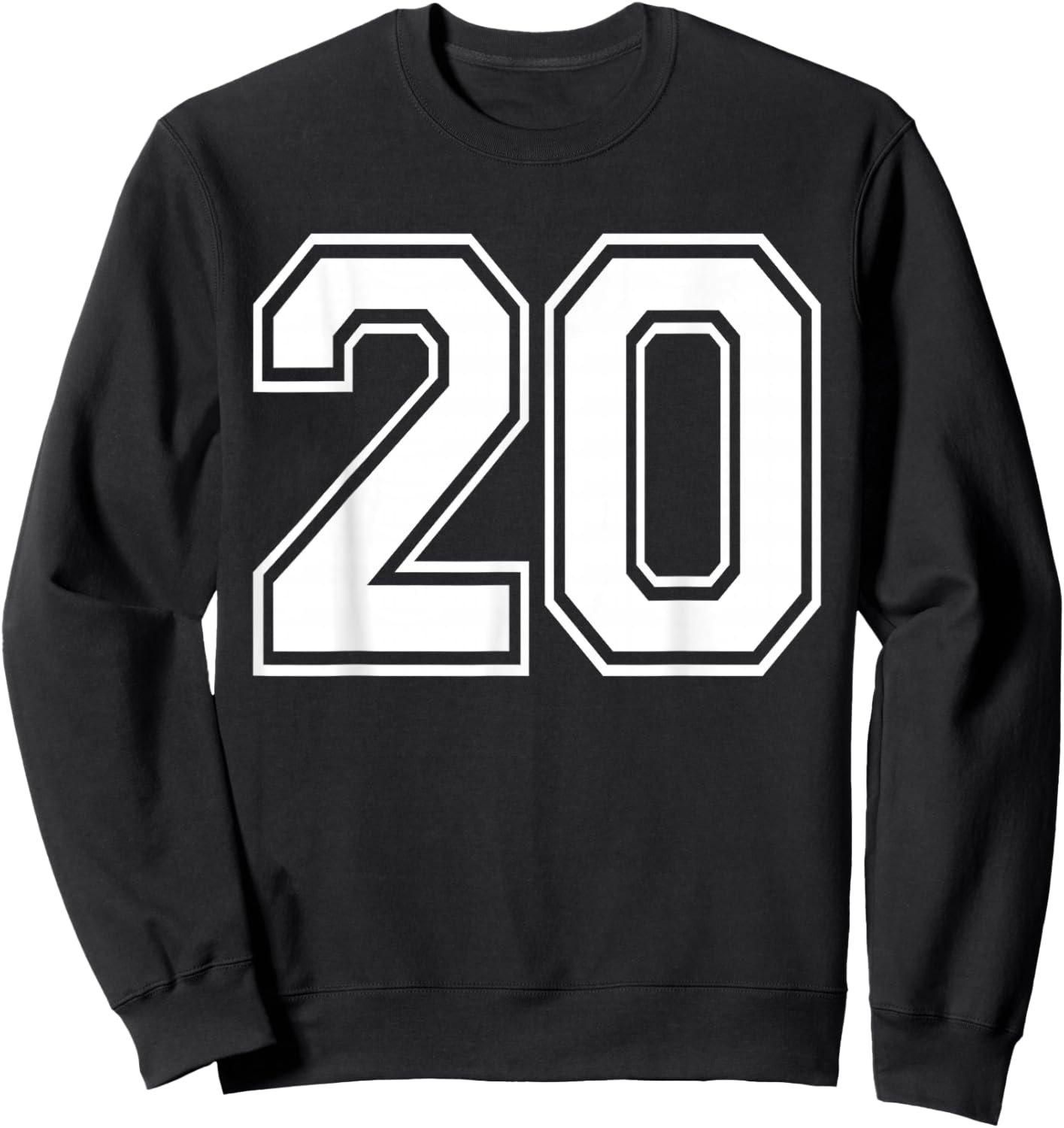 Number Twenty #20 Sports Team Uniform Birthday Anniversary Sweatshirt - Sweatshirt | Black