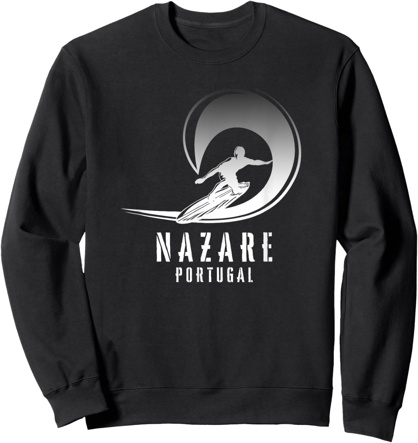 Surf Nazare, Surfing Nazare in Portugal, Pipe Surfer Sweatshirt - Sweatshirt | Black