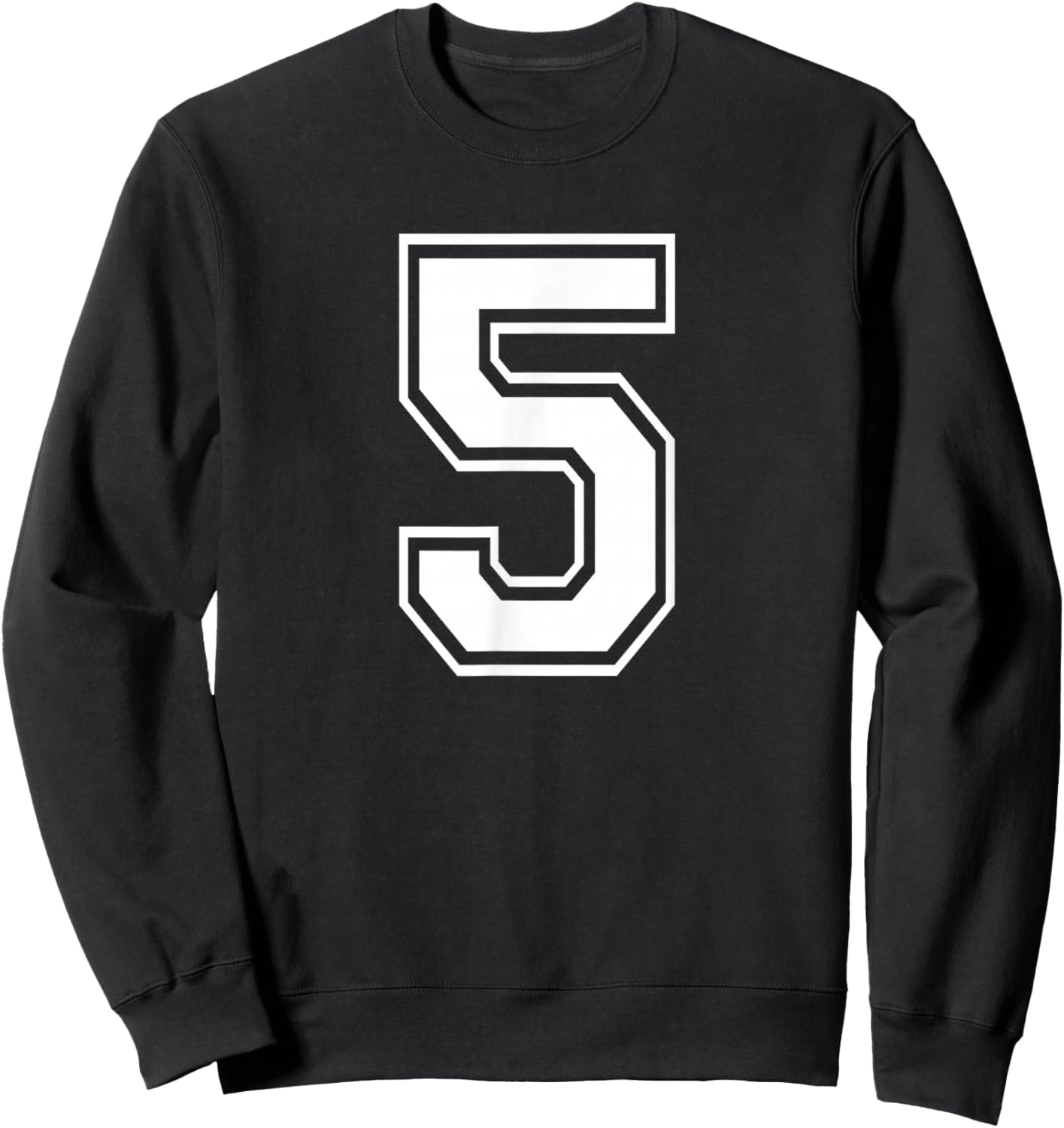 Number Five #5 Sports Team Uniform Sweatshirt - Sweatshirt | Black