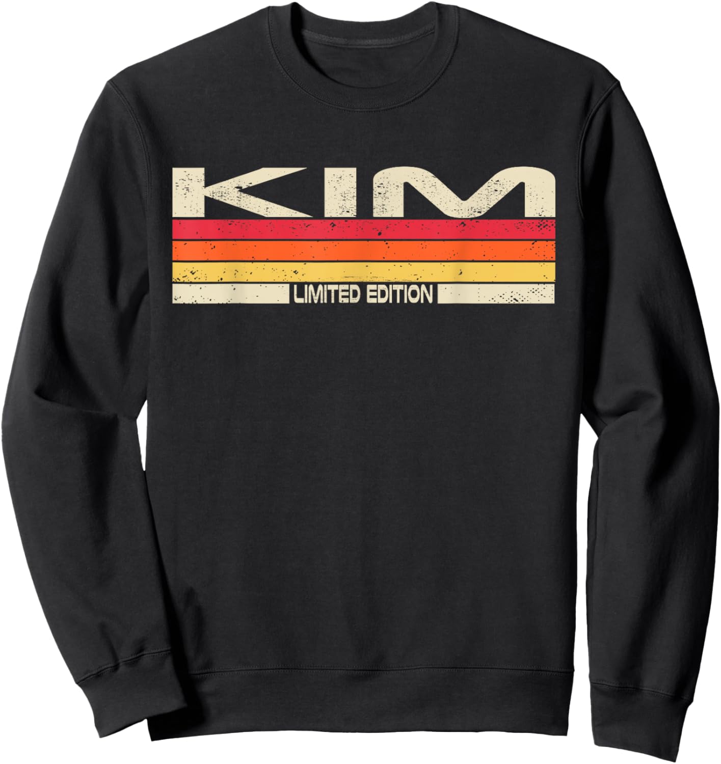 Kim Surname Birthday Family Reunion 80s 90s Sunset Sweatshirt - Sweatshirt | Black