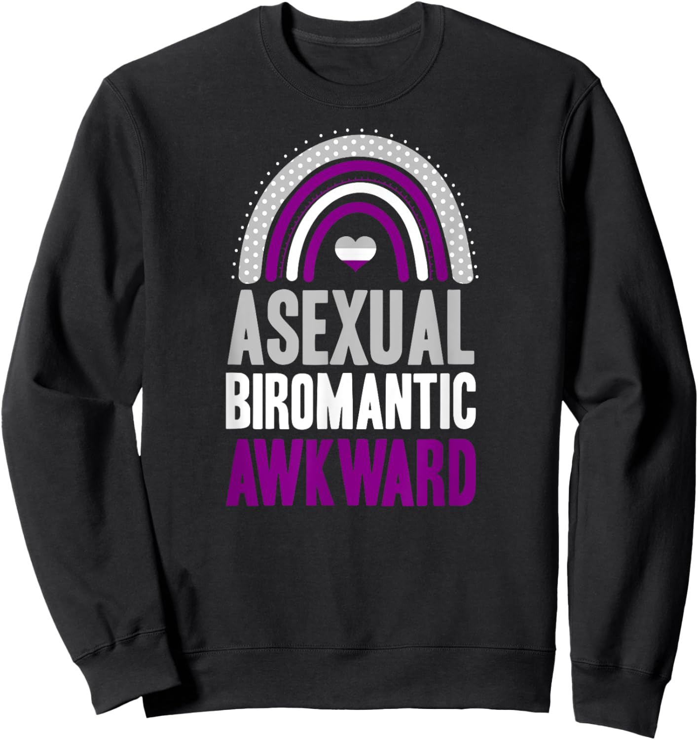 Asexual Biromantic Awkward Asexual Pride Bohemian Rainbow Sweatshirt - Sweatshirt | Black