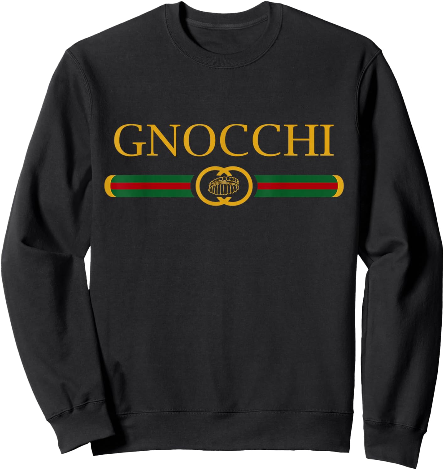 Gnocchi Funny Logo Style Italian Foodie Sweatshirt - Sweatshirt | Black