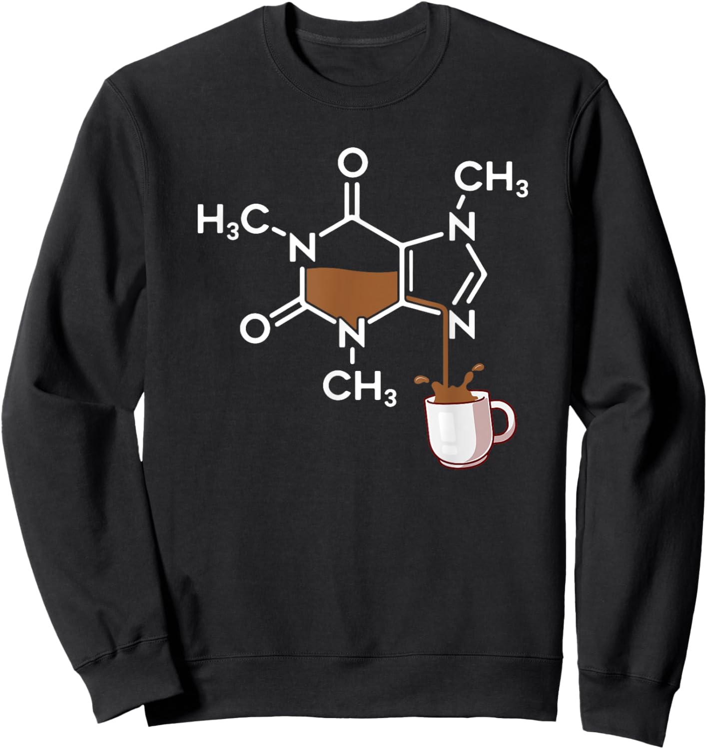 Caffeine Molecule Coffee Lover Chemistry Sweatshirt - Sweatshirt | Black