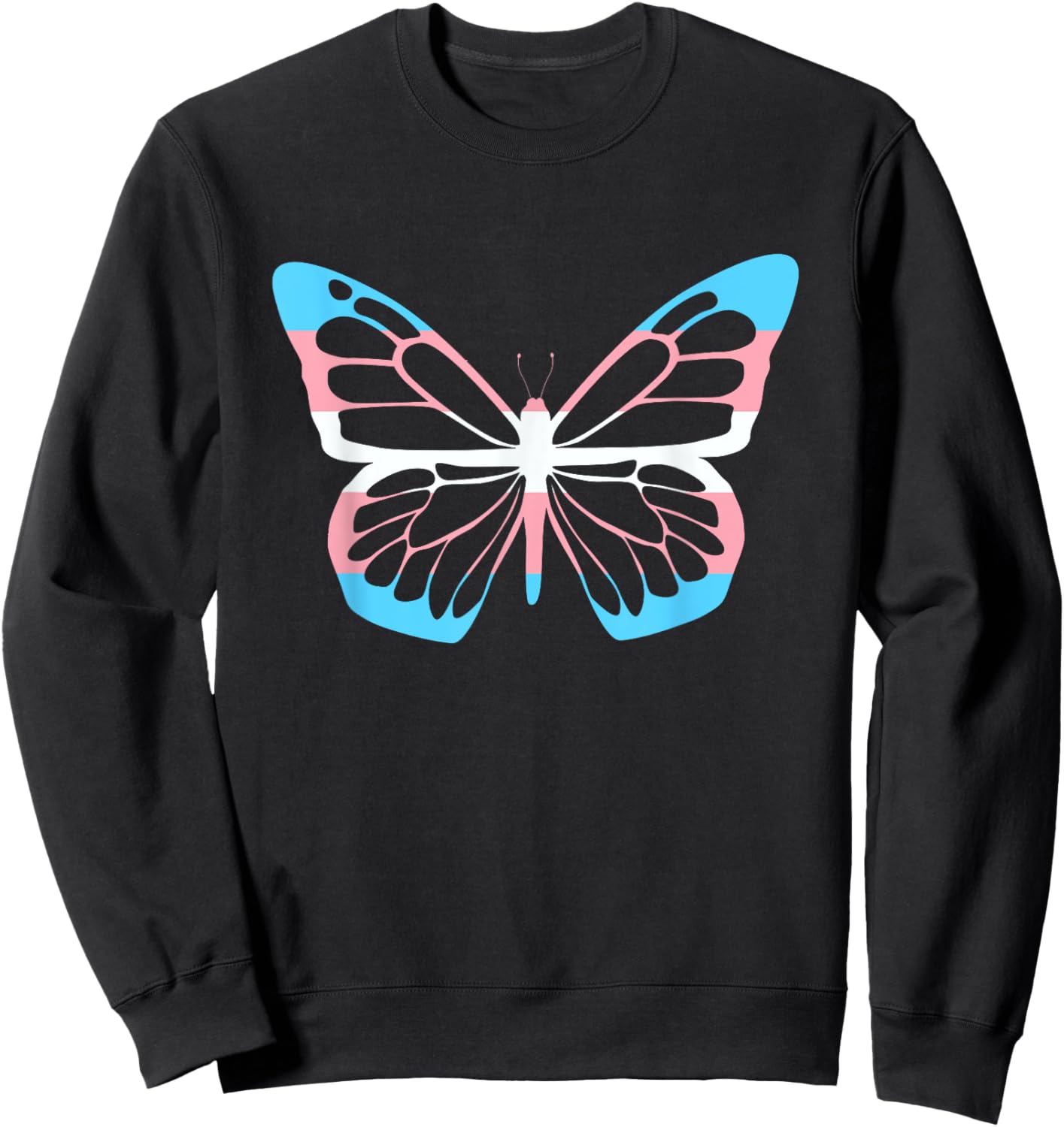 Transgender Butterfly Equality Transsexual Flag Trans Pride Sweatshirt - Sweatshirt | Black