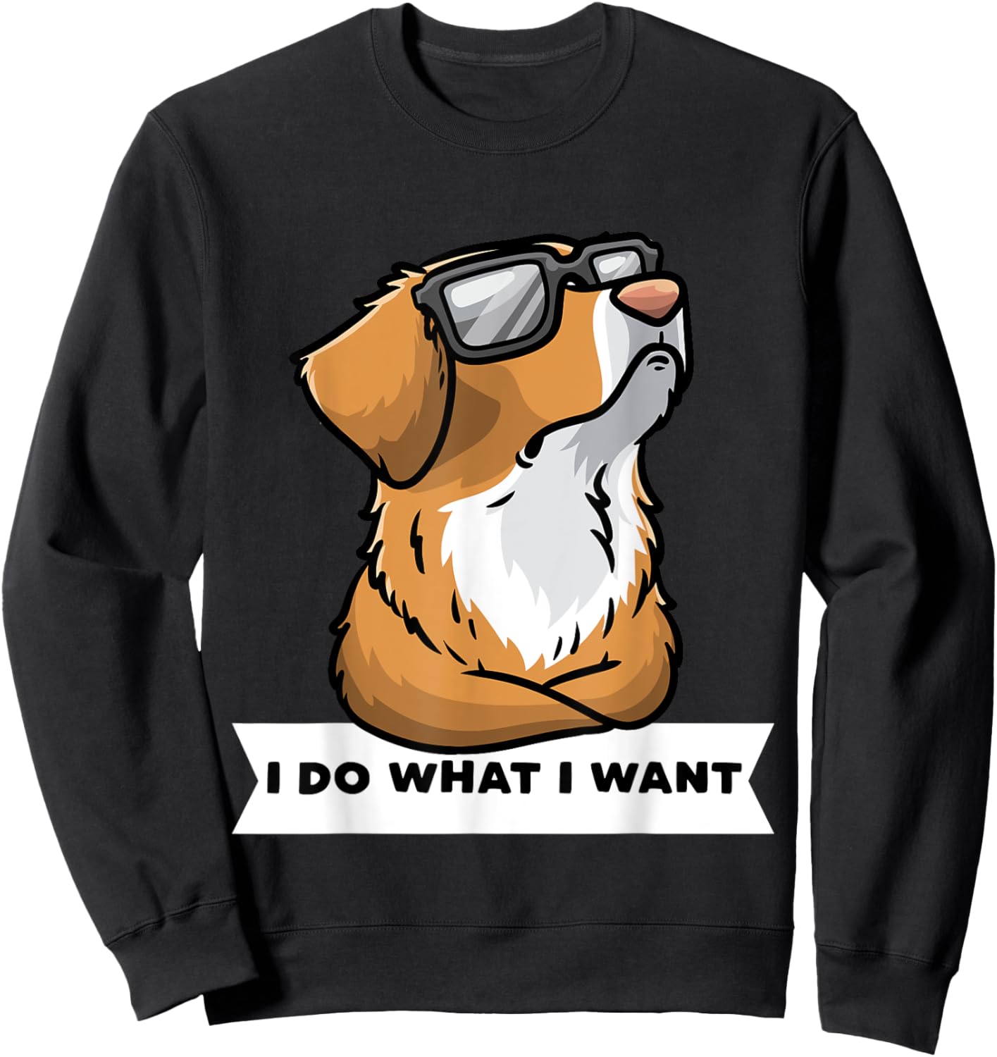 Nova Scotia Duck Tolling Retriever Dog With Sunglasses Sweatshirt - Sweatshirt | Black
