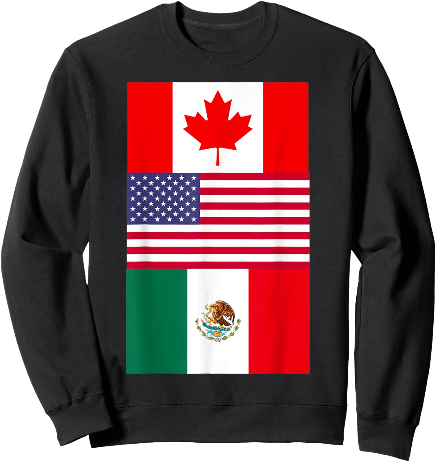 Canada USA Mexico North America Flags Sweatshirt - Sweatshirt | Black