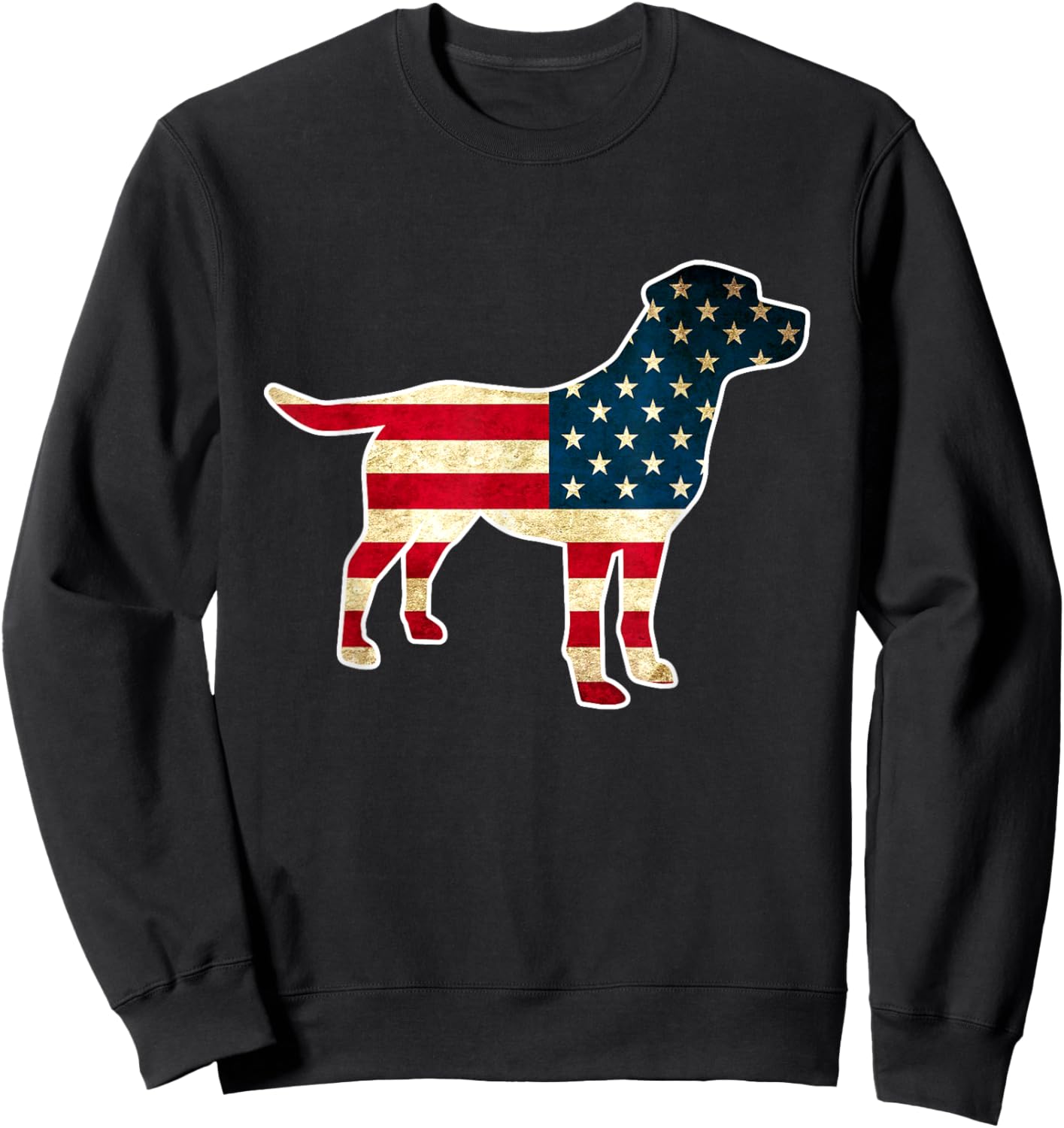 Patriotic 4th of July Labrador Dog American Flag Sweatshirt - Sweatshirt | Black
