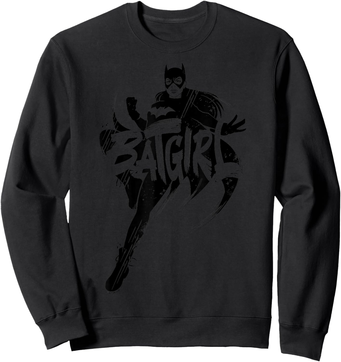 DC Comics Batman Batgirl Text Silhouette Sweatshirt - Sweatshirt | Black