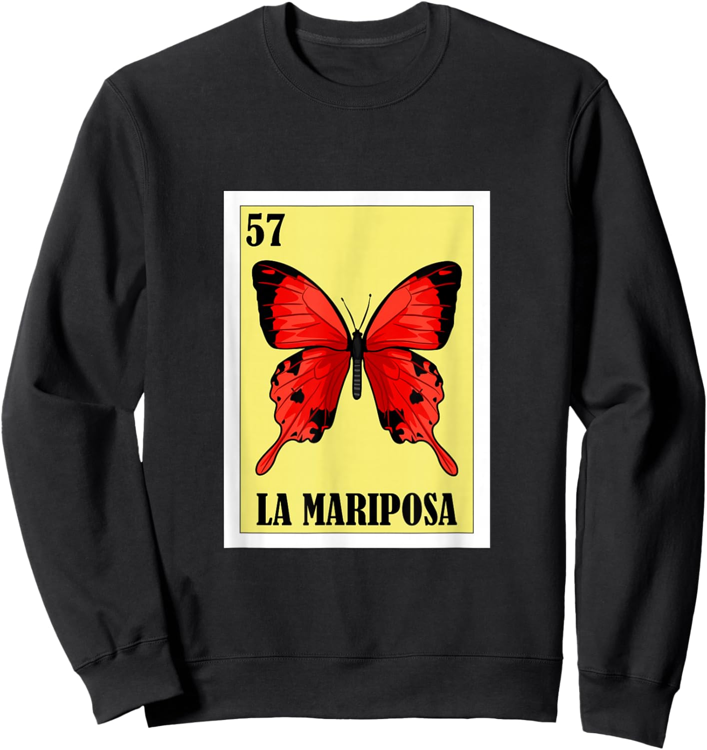 Funny Butterfly Mexican Design - La Mariposa Sweatshirt - Sweatshirt | Black