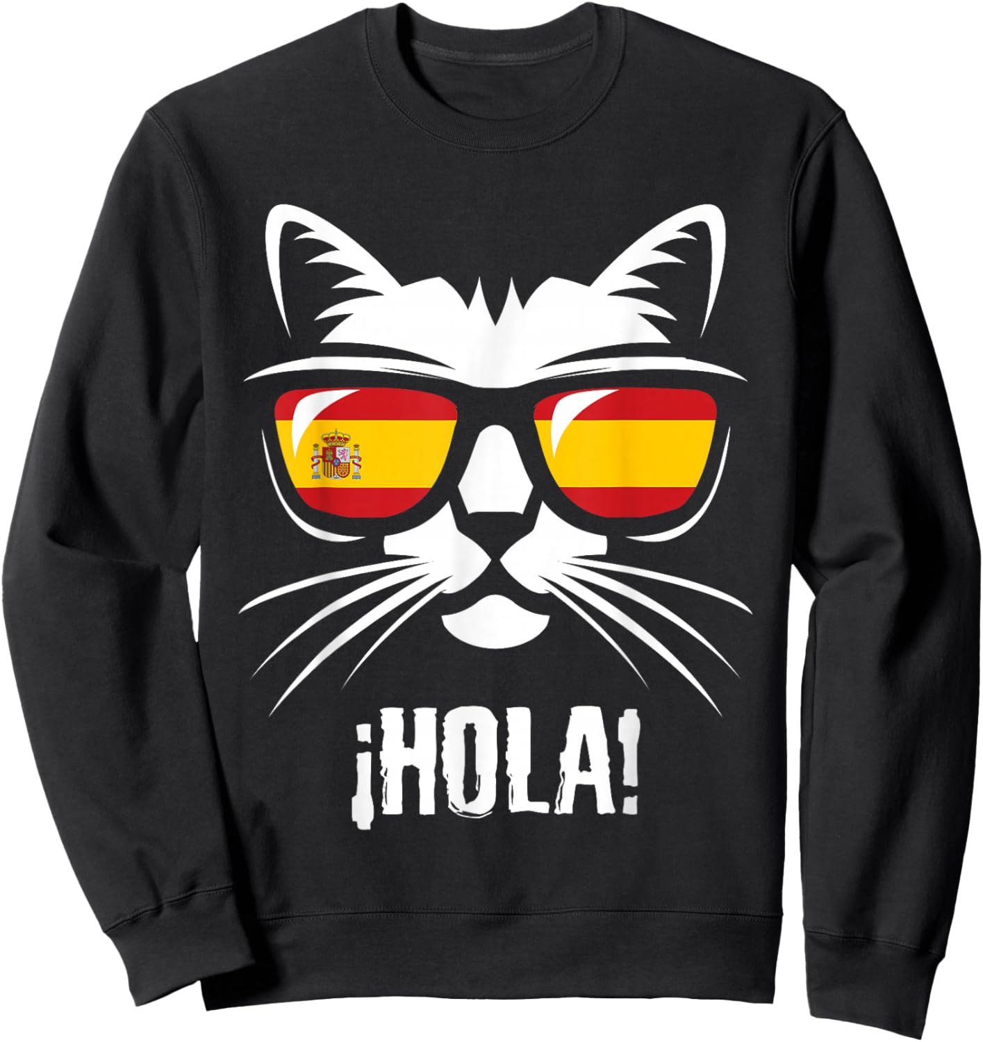 Funny Cat Spanish Flag Sweatshirt - Sweatshirt | Black