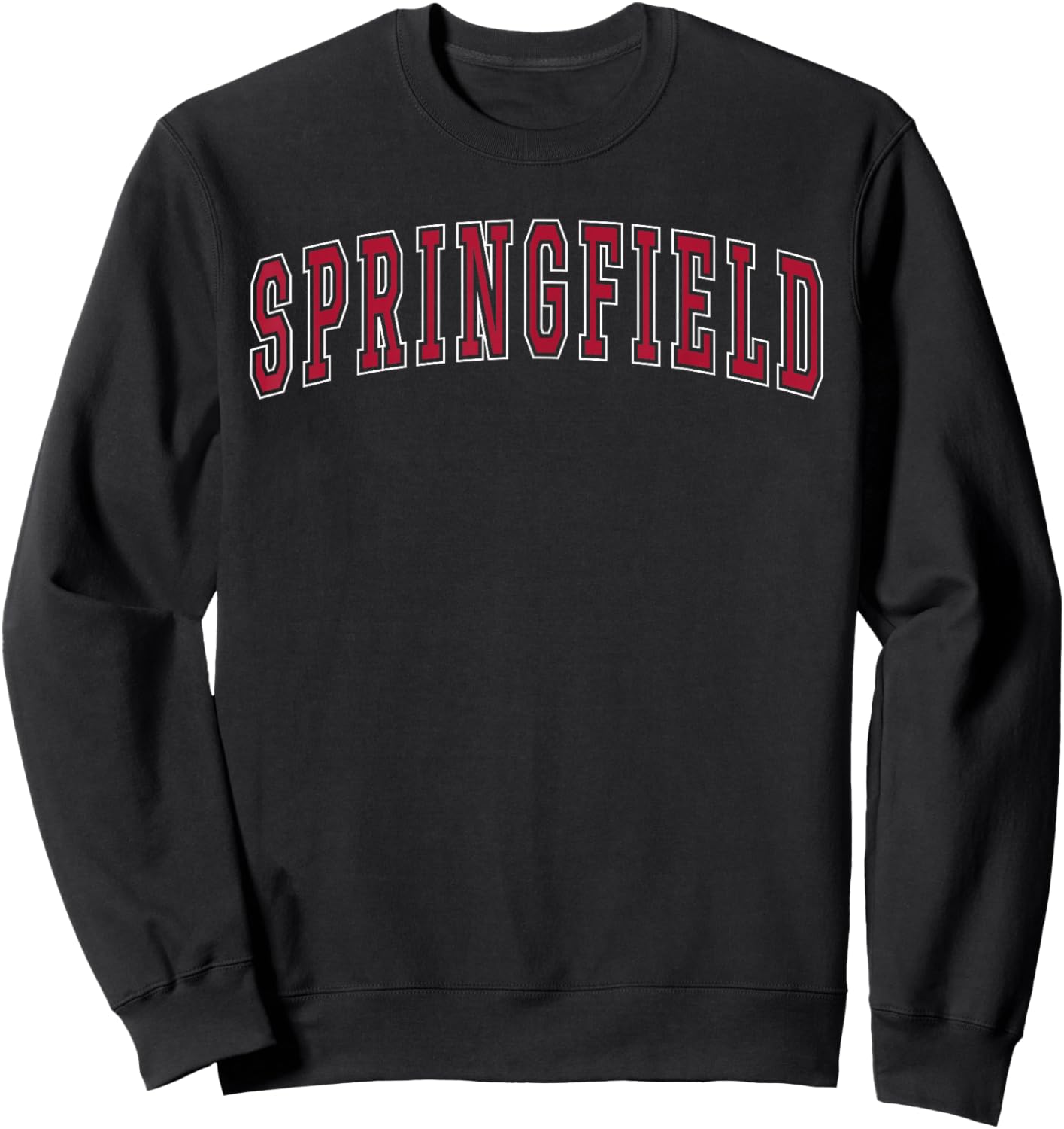 Springfield Massachusetts Souvenir Sport College Style Text Sweatshirt - Sweatshirt | Black