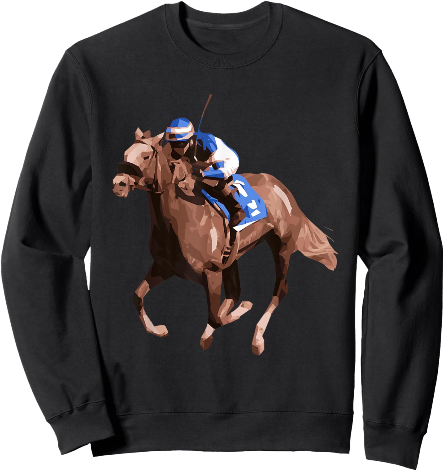 Horse Sport Racing Horse Jockey Riding Sweatshirt - Sweatshirt | Black