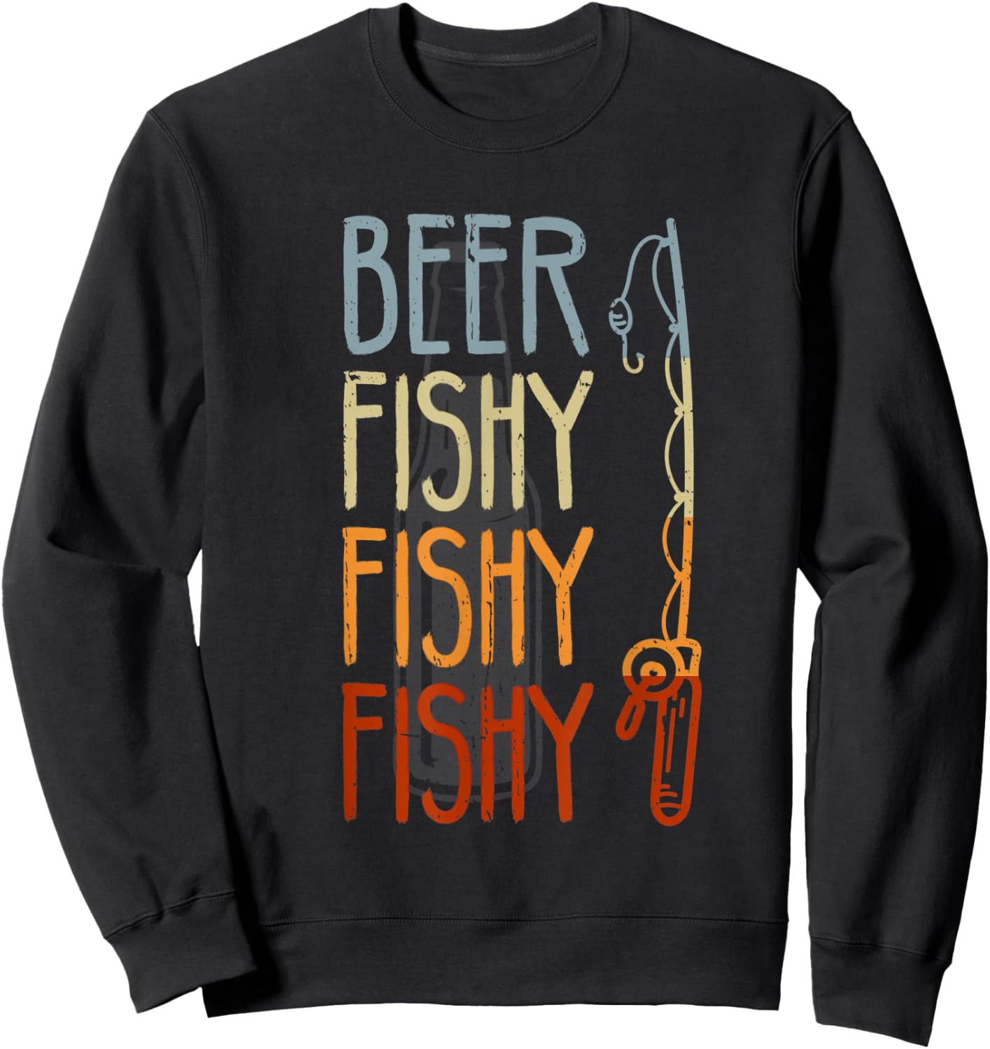 Retro Beer Fishy Fishy Funny Fishing And Beer Fishermans Sweatshirt - Sweatshirt | Black