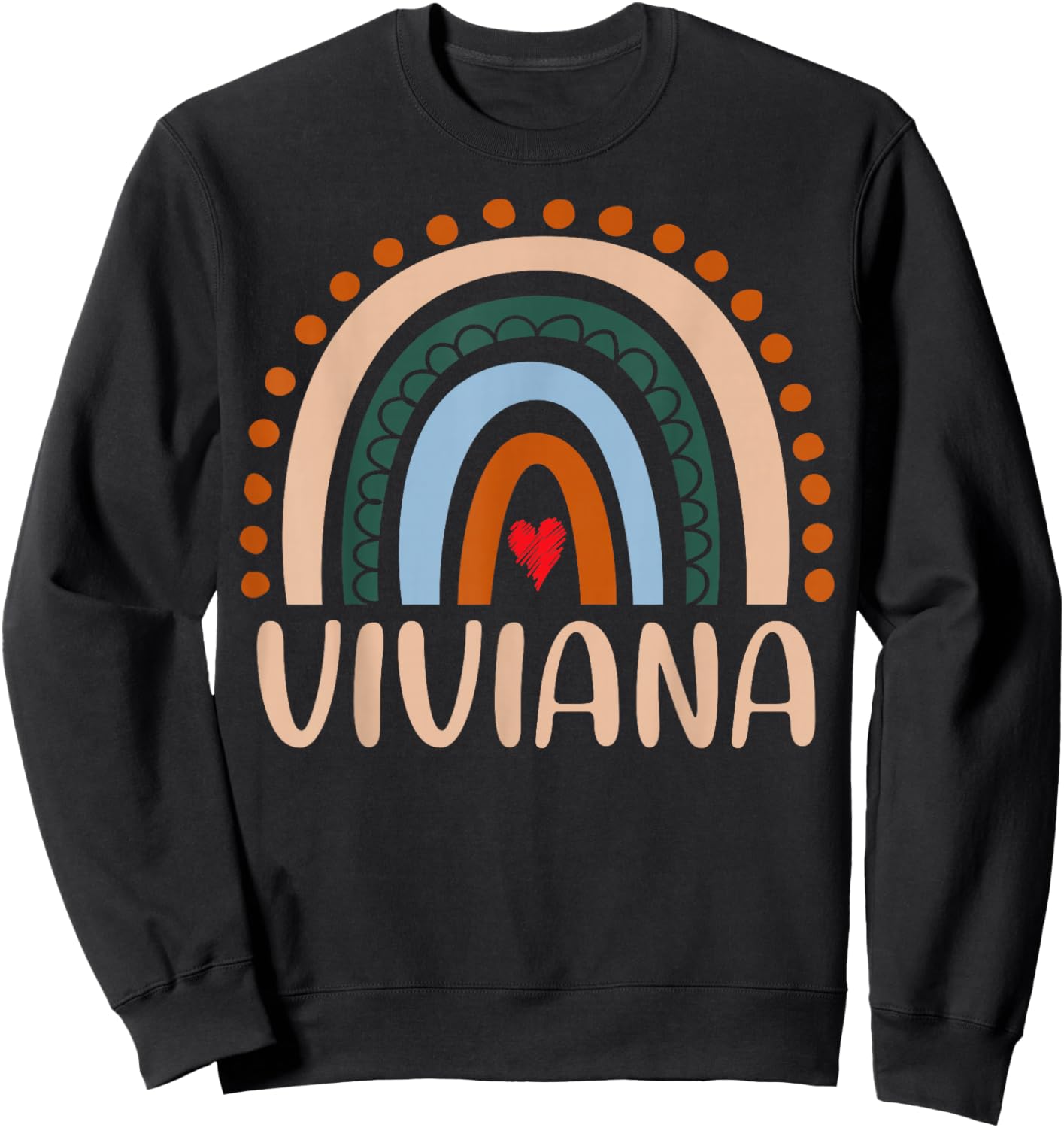 Viviana Name Personalized Funny Women Rainbow Viviana Sweatshirt - Sweatshirt | Black