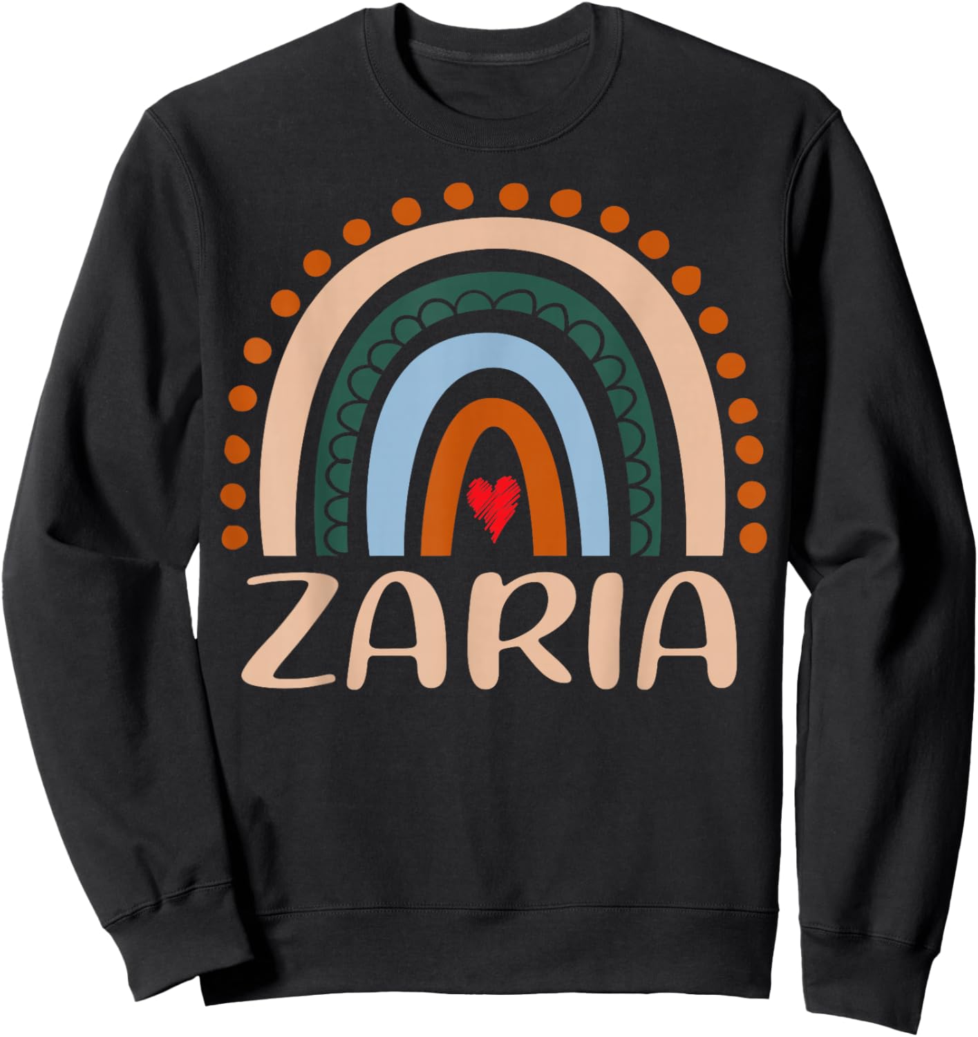 Zaria Name Personalized Funny Women Rainbow Zaria Sweatshirt - Sweatshirt | Black