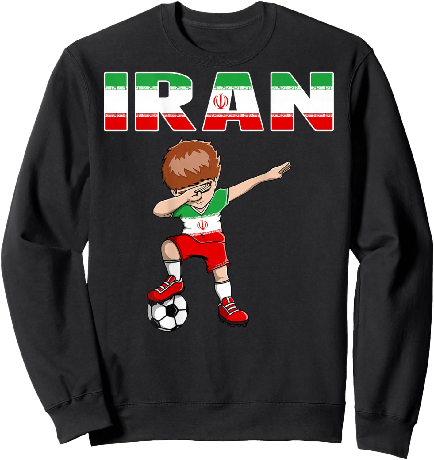 Dabbing Soccer Boy Iran Soccer Fans Jersey Iranian Football Sweatshirt - Sweatshirt | Black
