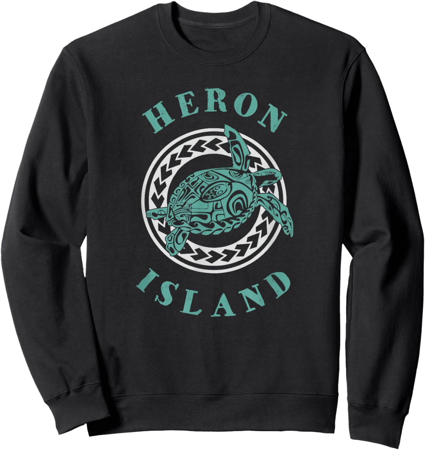 Heron Island Australia Tribal Tattoo Sea Turtle Sweatshirt - Sweatshirt | Black