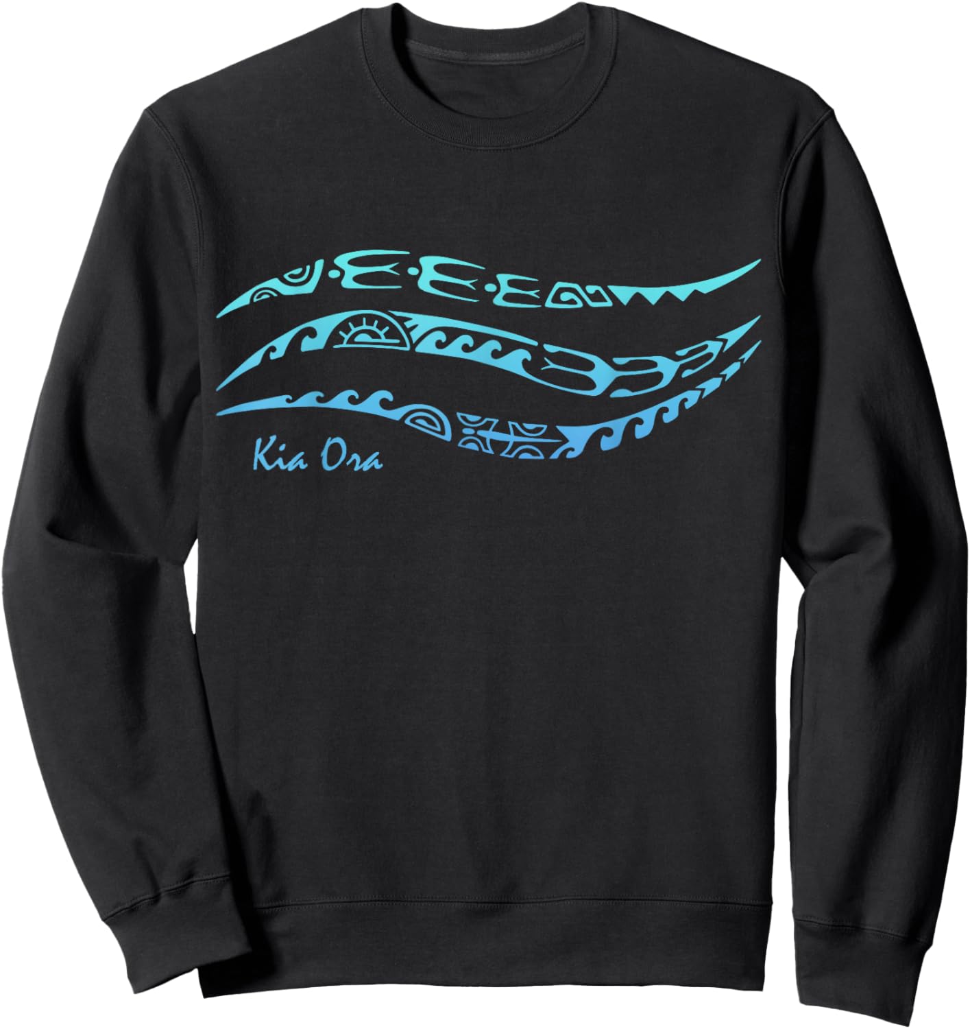 Symbol Pattern Waves Culture Maori Tribal New Zealand Sweatshirt - Sweatshirt | Black