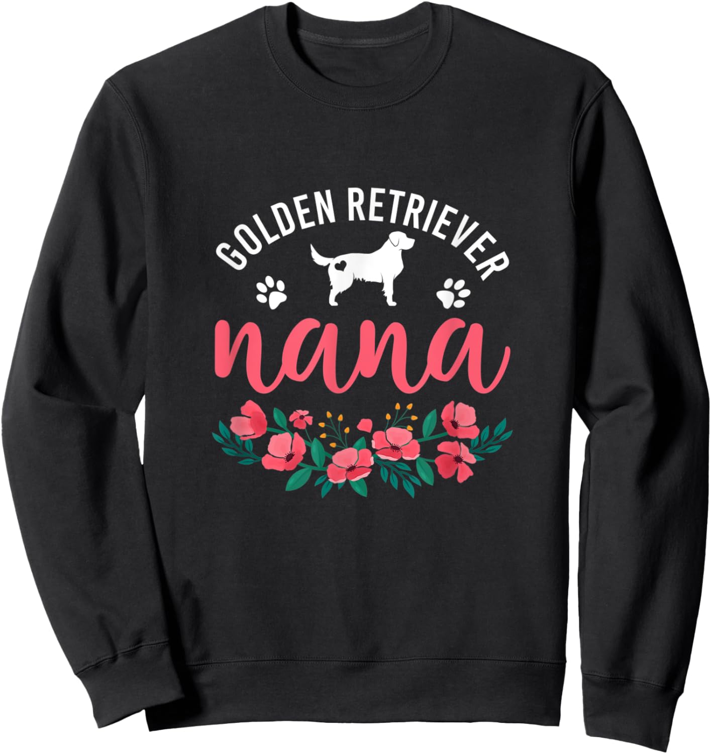 Golden Retriever Nana Dog Gifts Women Grandma Dog Christmas Sweatshirt - Sweatshirt | Black