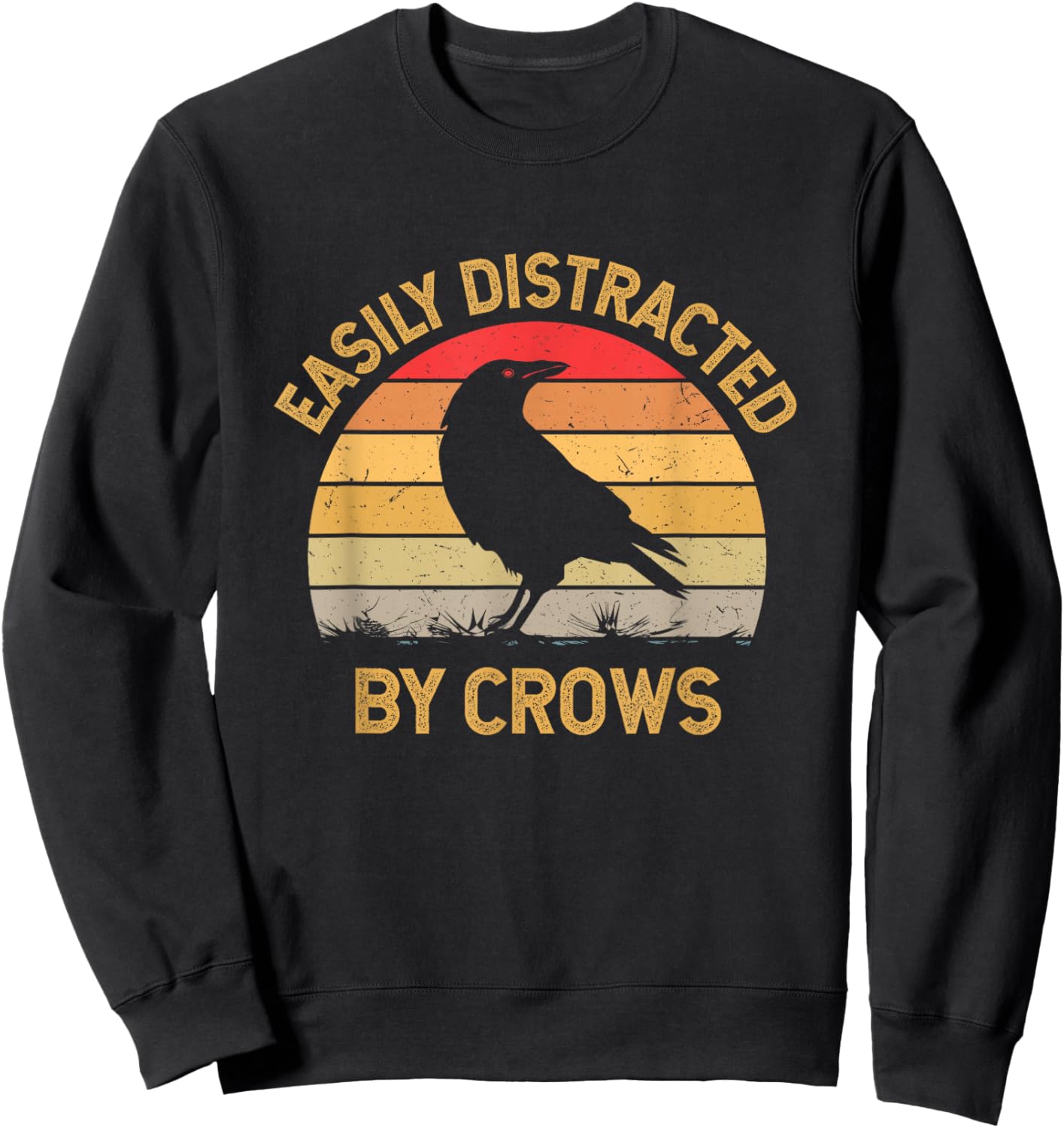 Easily Distracted By Crows Sweatshirt - Sweatshirt | Black