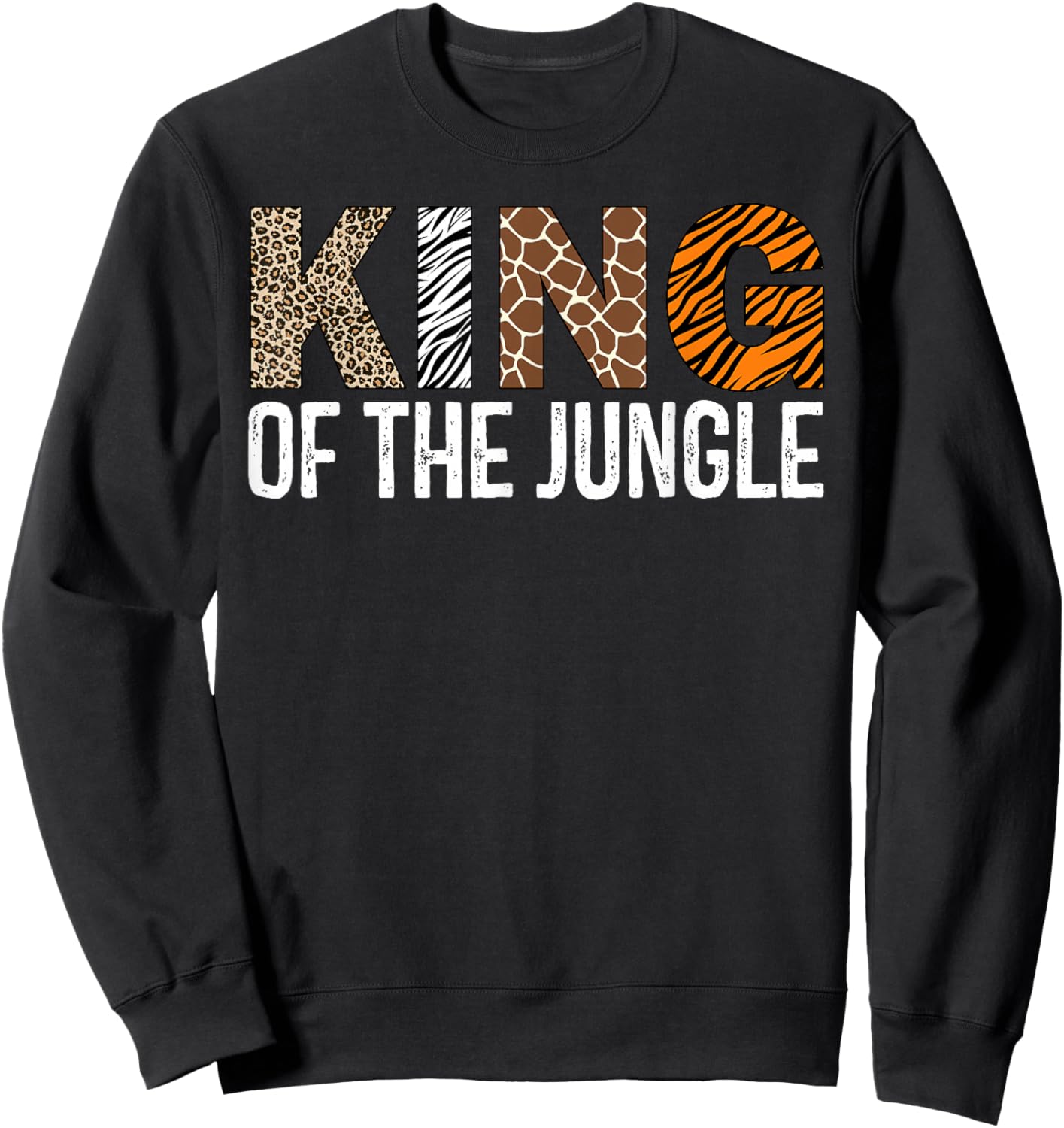 King Of The Jungle Birthday Safari Leopard Family Matching Sweatshirt - Sweatshirt | Black