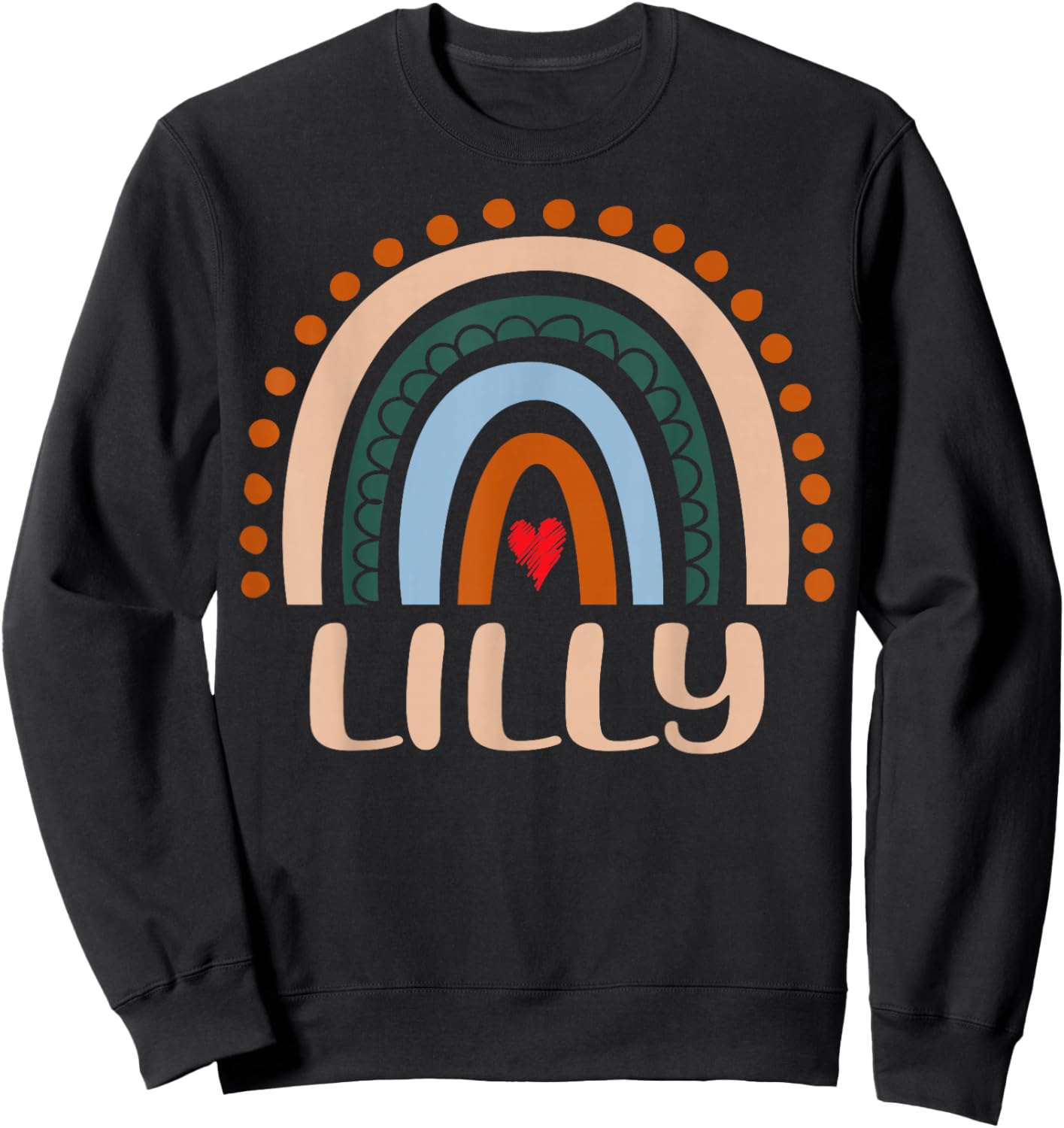 Lilly Name Personalized Funny Women Rainbow Lilly Sweatshirt - Sweatshirt | Black