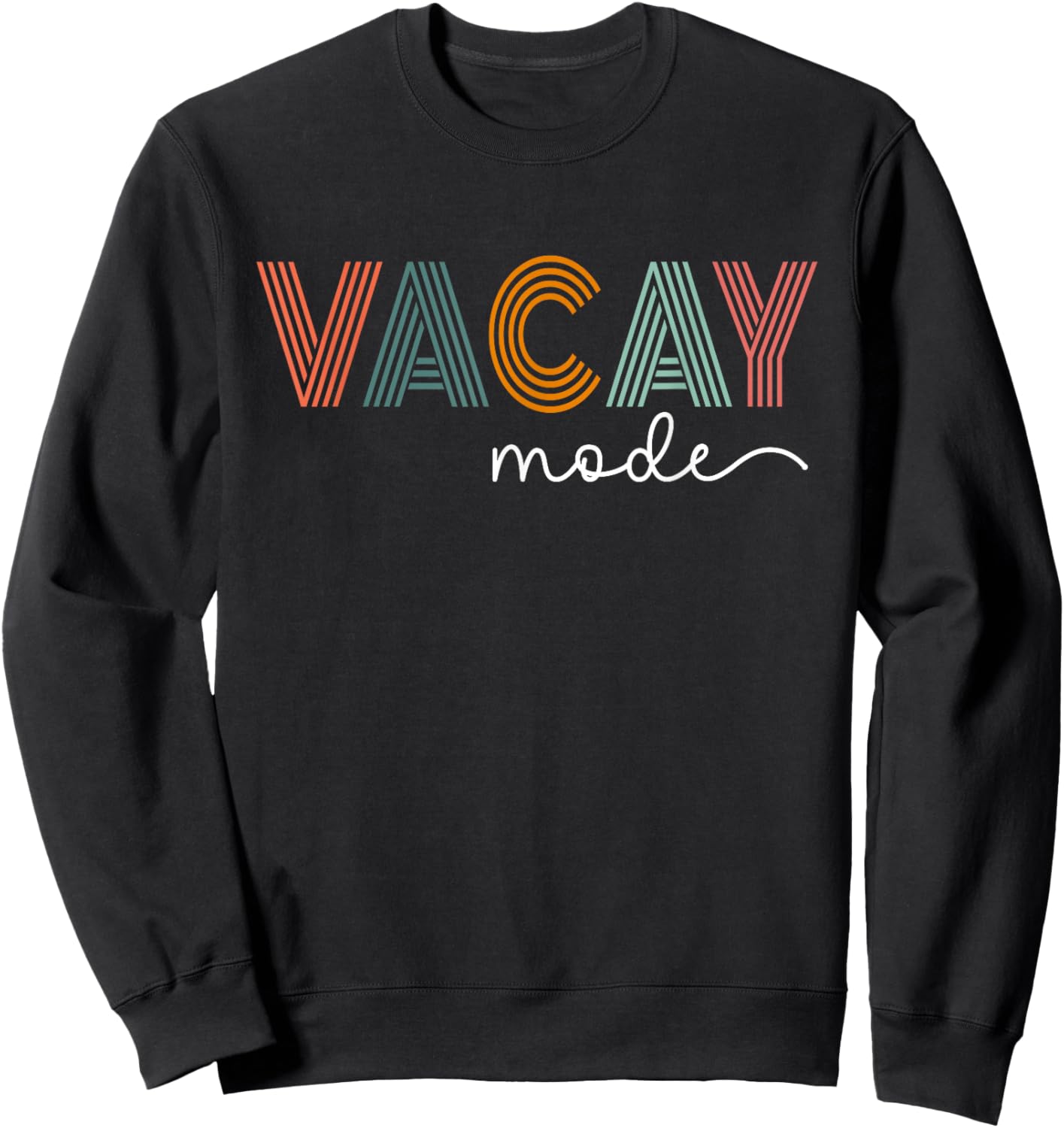 Vintage Vacay Mode for Camping Family Vacations in 2023 Small Sweatshirt - Sweatshirt | Black