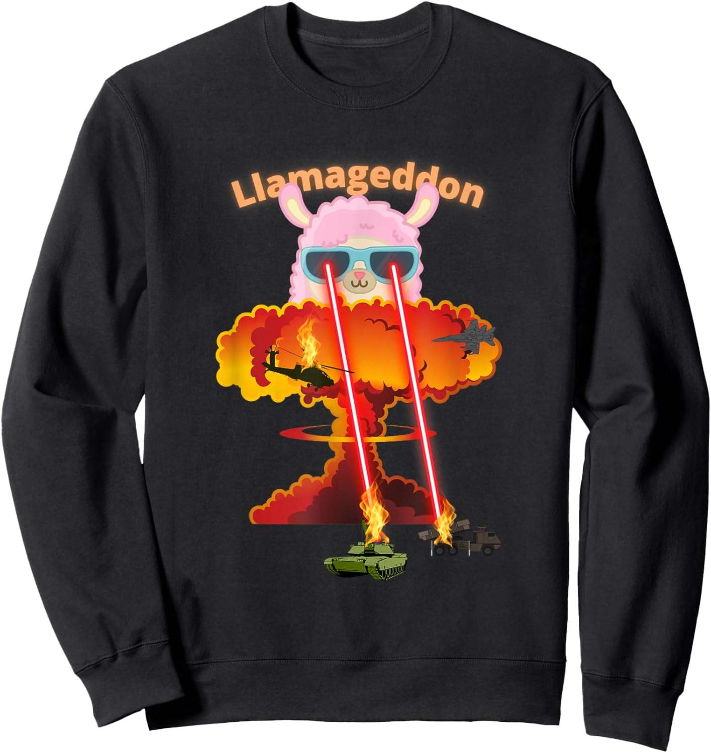 Funny Llamageddon Alpacalypse Weird Alpaca Llama Lovers Sweatshirt - Sweatshirt | Black