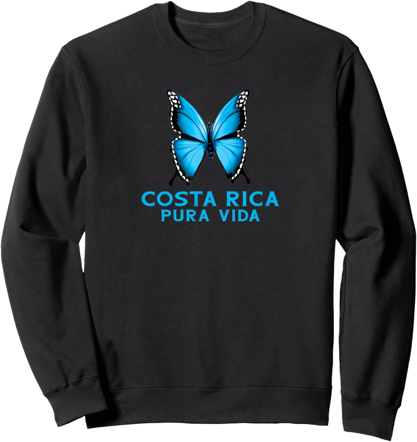 Blue Butterfly Costa Rica Sweatshirt - Sweatshirt | Black