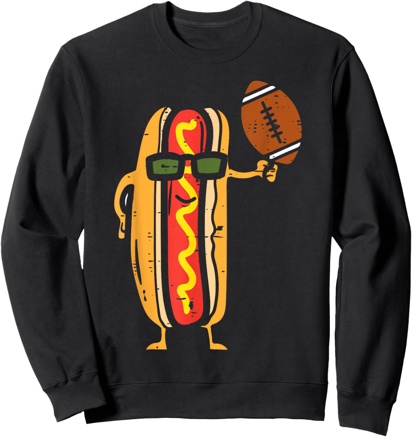 American Football Hotdog Funny Sports Foodie Men Women Kids Sweatshirt - Sweatshirt | Black