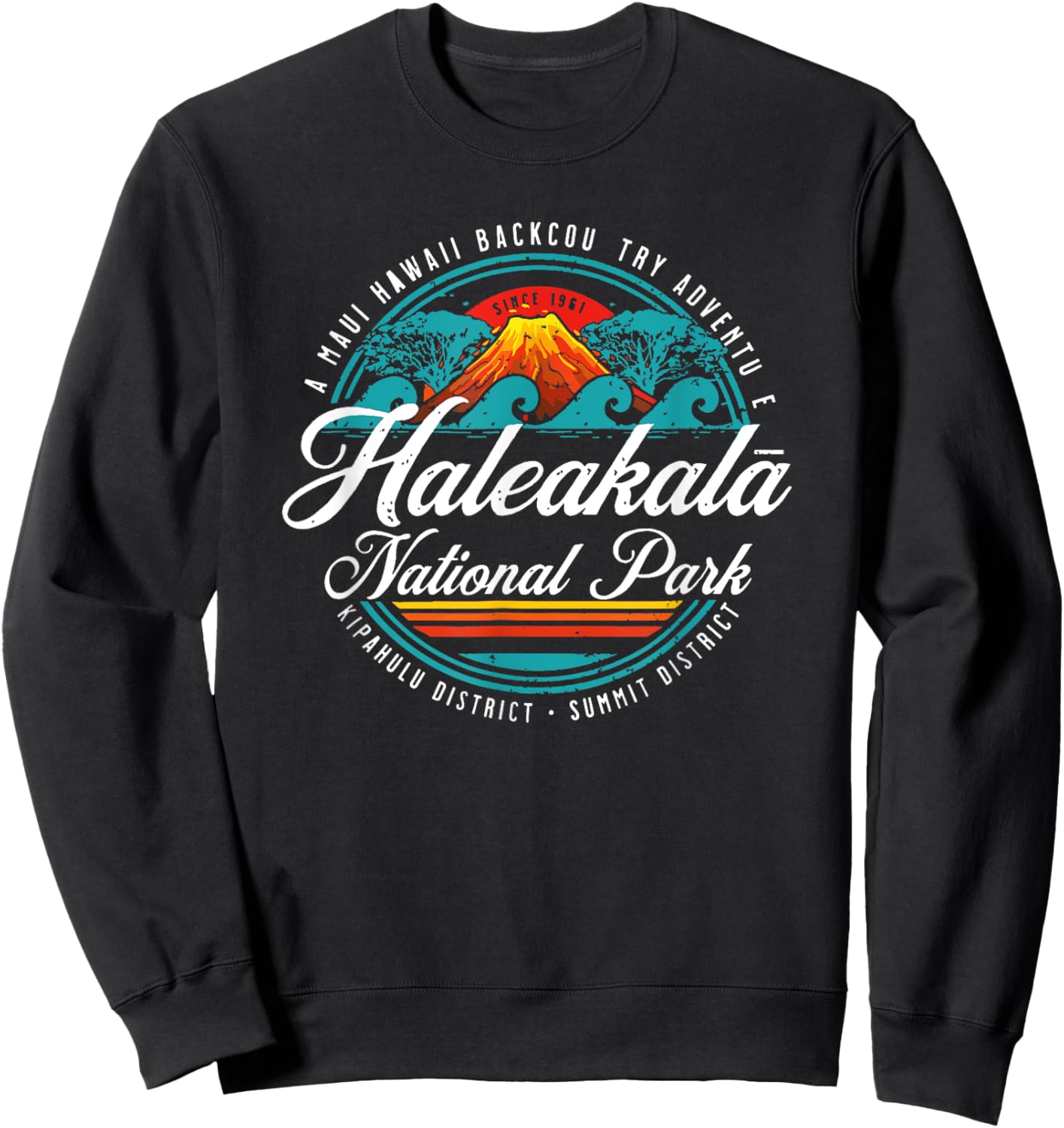Haleakala National Park Hawaii Maui Vintage Sweatshirt - Sweatshirt | Black