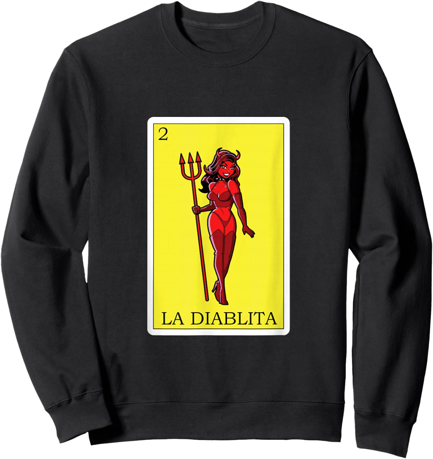 Funny Mexican Design - La Diablita Sweatshirt - Sweatshirt | Black
