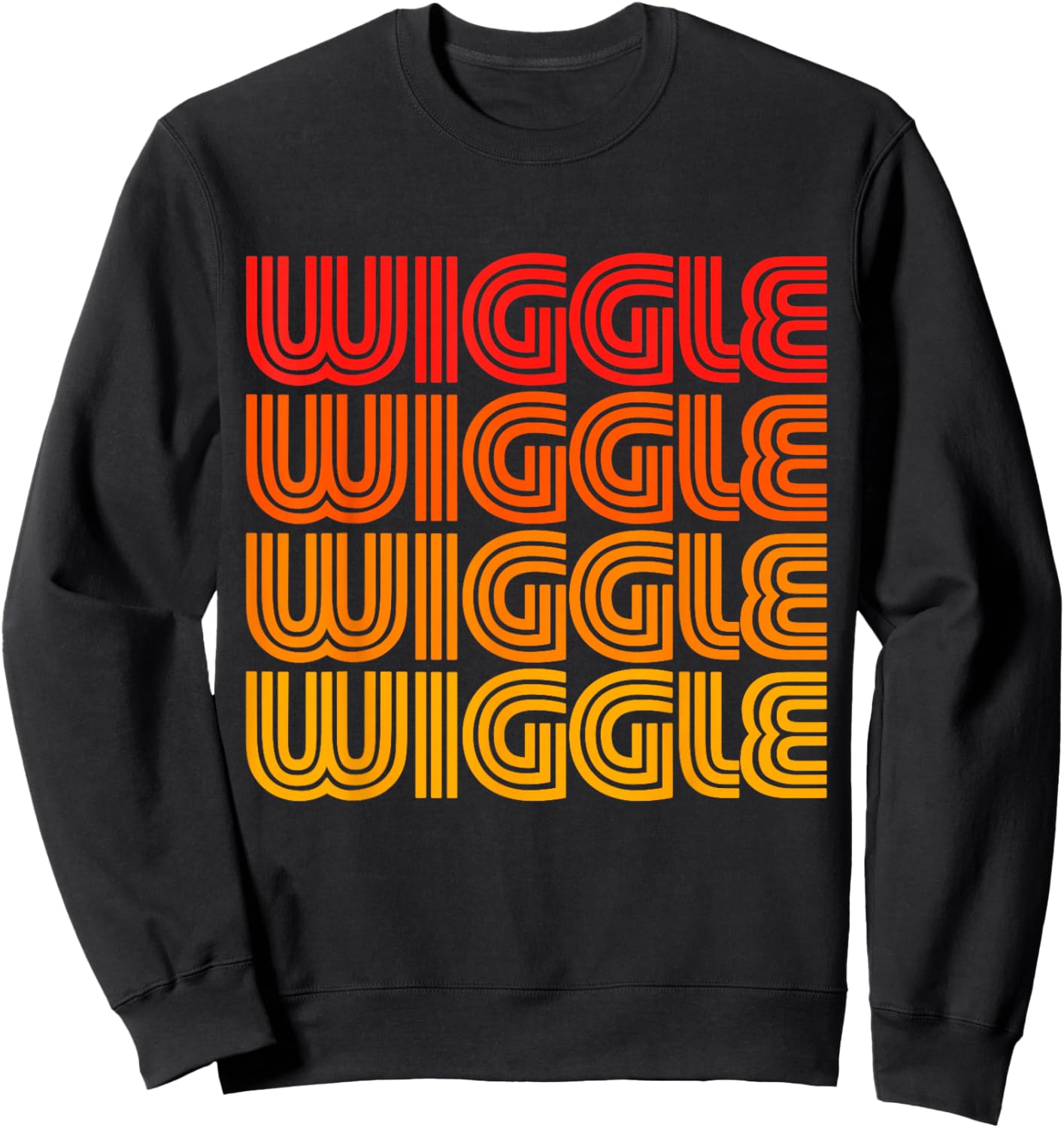 Wiggle Funny Cute Dance Movement Exercise Word 80s Sweatshirt - Sweatshirt | Black