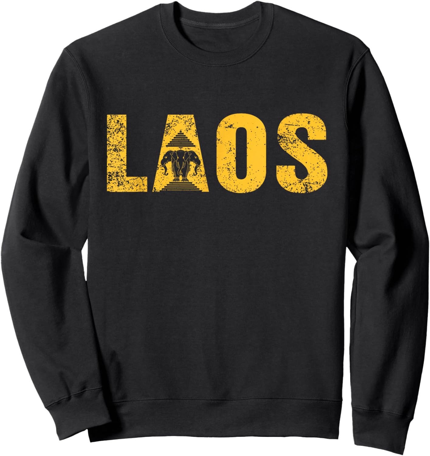 Vintage Laos Flag Vientiane Kingdom of Laos Men Women Kids Sweatshirt - Sweatshirt | Black